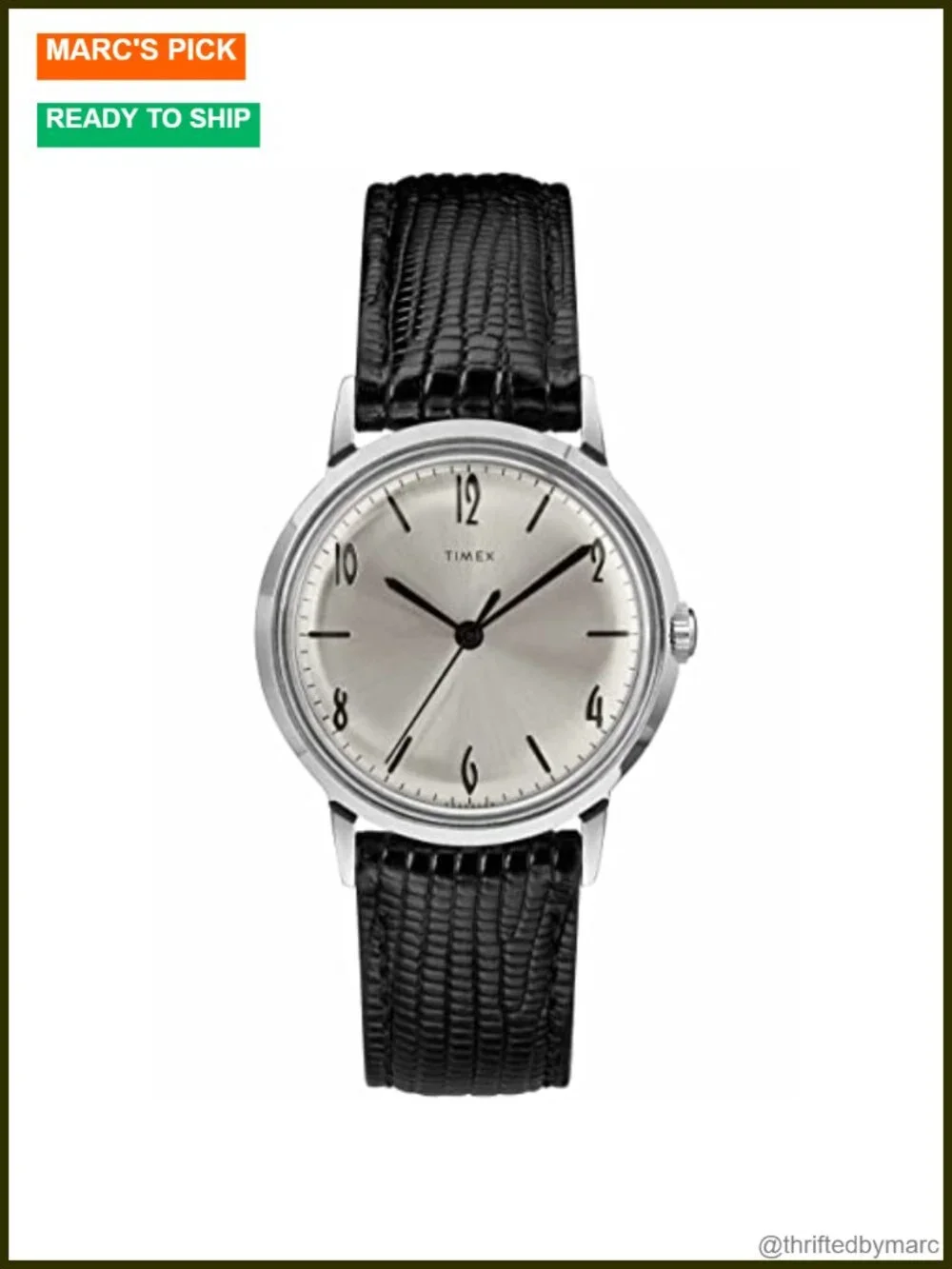 Hand-Wind Mechanical Watch 1960s Reissue Silver Dial
